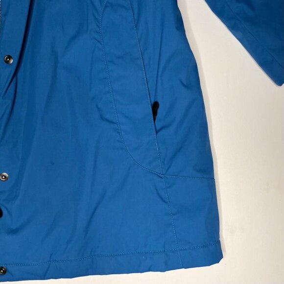 L.L. Bean Flecce Nylon‎ Lined Zip/Snap Closure Blue Hoodie Winter Coat Parka XL - Picture 11 of 12